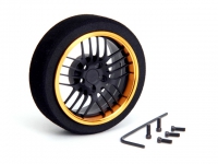 HIROSEIKO Alloy Steering MF Wheel (20-Spoke) Flat Black + Gold